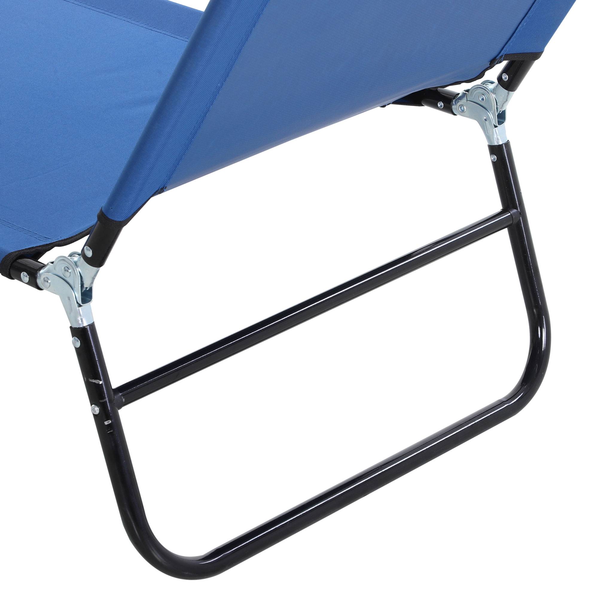 Transat, dossier réglable 5 positions, séchage rapide, structure en métal, 190 x 56 x 28 cm, bleu - Image 9