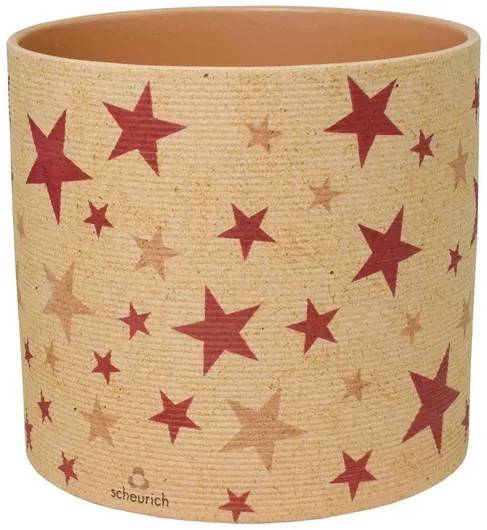 Scheurich - Cache-pot céramique beige motif étoilé Ø 12 cm - SCHEURICH