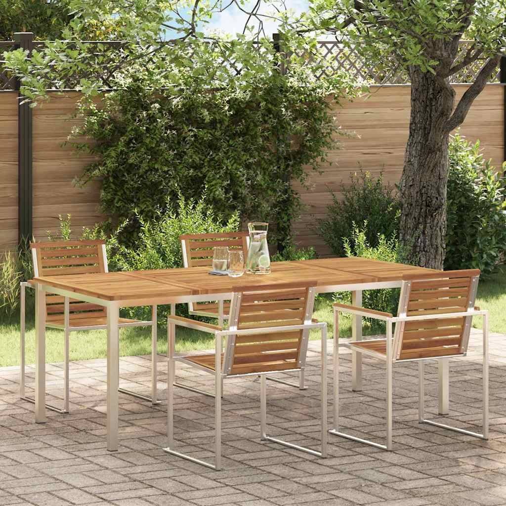 ComfortXL - Très Grande Table de Repas d'Extérieur 200x90cm en Acacia Massif, Table de Jardin 8-10 Personnes, Bois et Acier – ComfortXL Outdoor Living