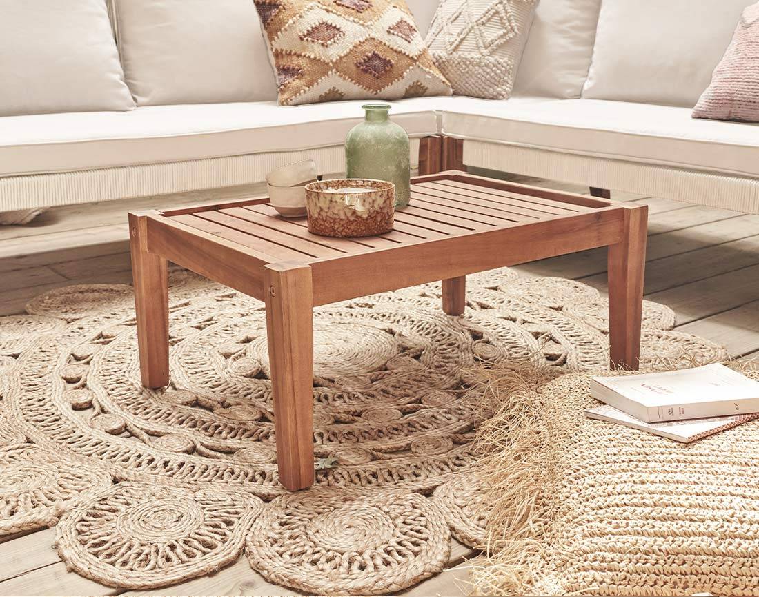 Best Mobilier - Papua - salon bas de jardin 5 places - bois, corde et coussins beiges - Best Mobilier - Imagen 5