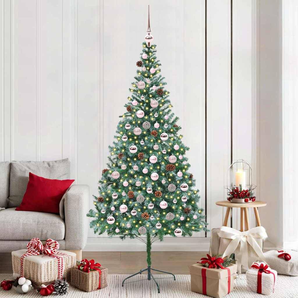 ComfortXL - Arbre de Noël Artificiel 210 cm Haut, Lumineux avec 300 LED et Décorations Complètes – ComfortXL Outdoor Living