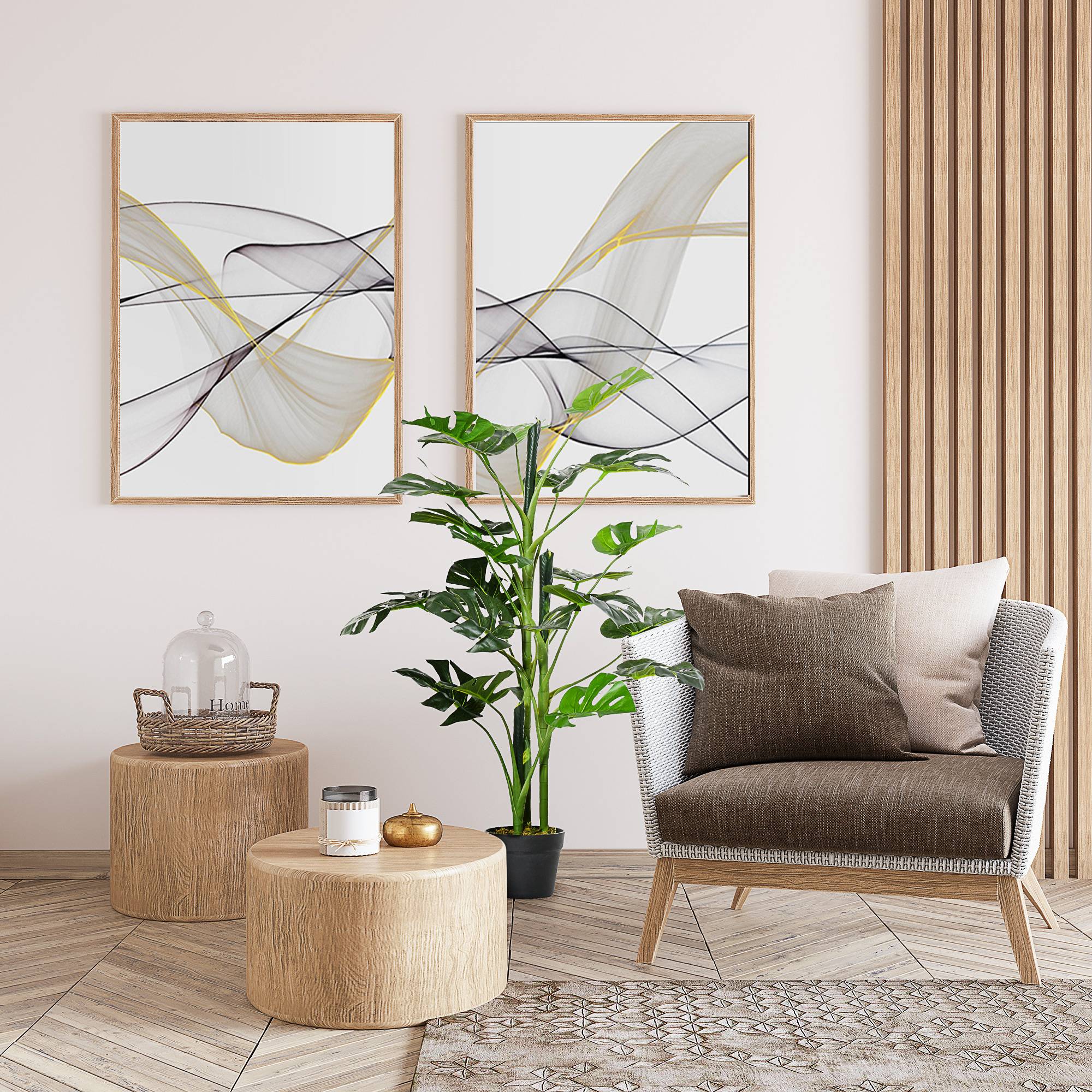 PANGIVO - Plante artificielle Monstera plastique vert 16 x 16 x 100 cm - PANGIVO - Image 4