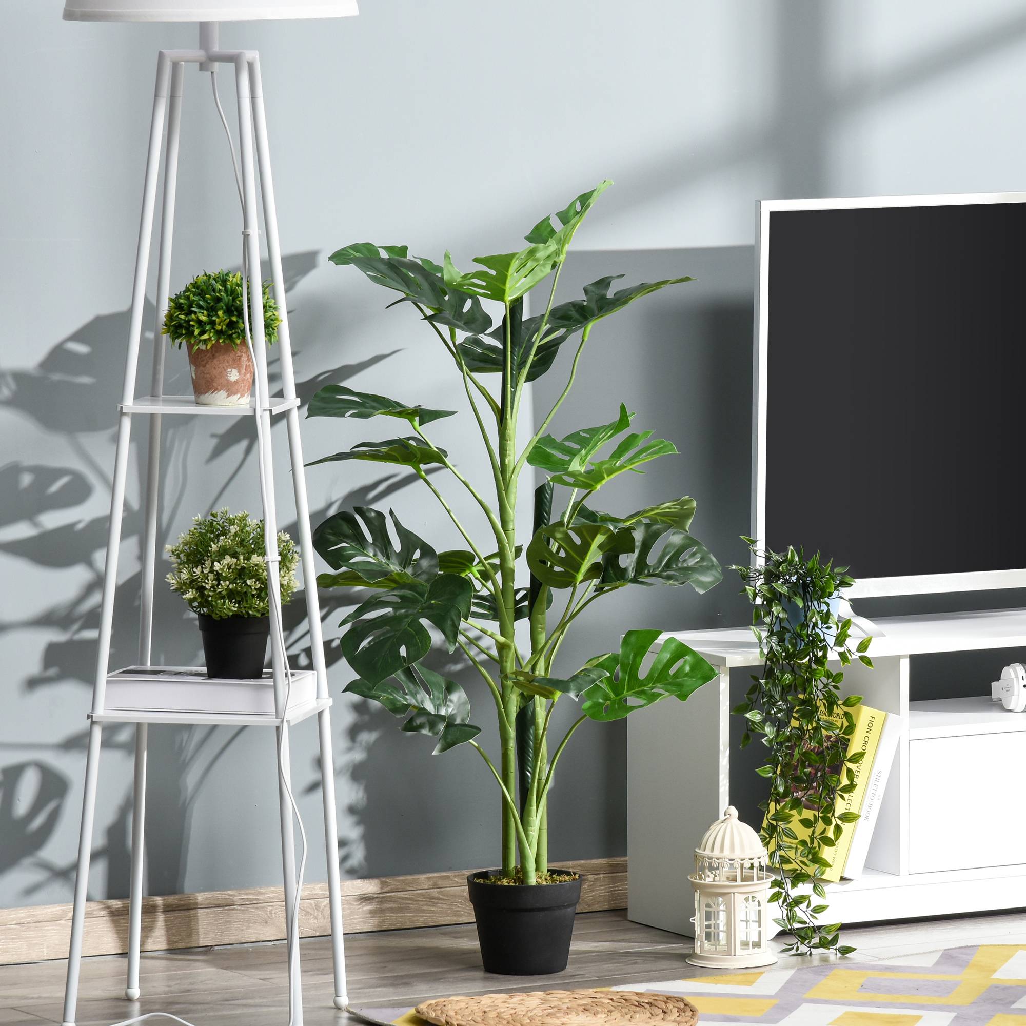 PANGIVO - Plante artificielle Monstera plastique vert 16 x 16 x 100 cm - PANGIVO - Image 6