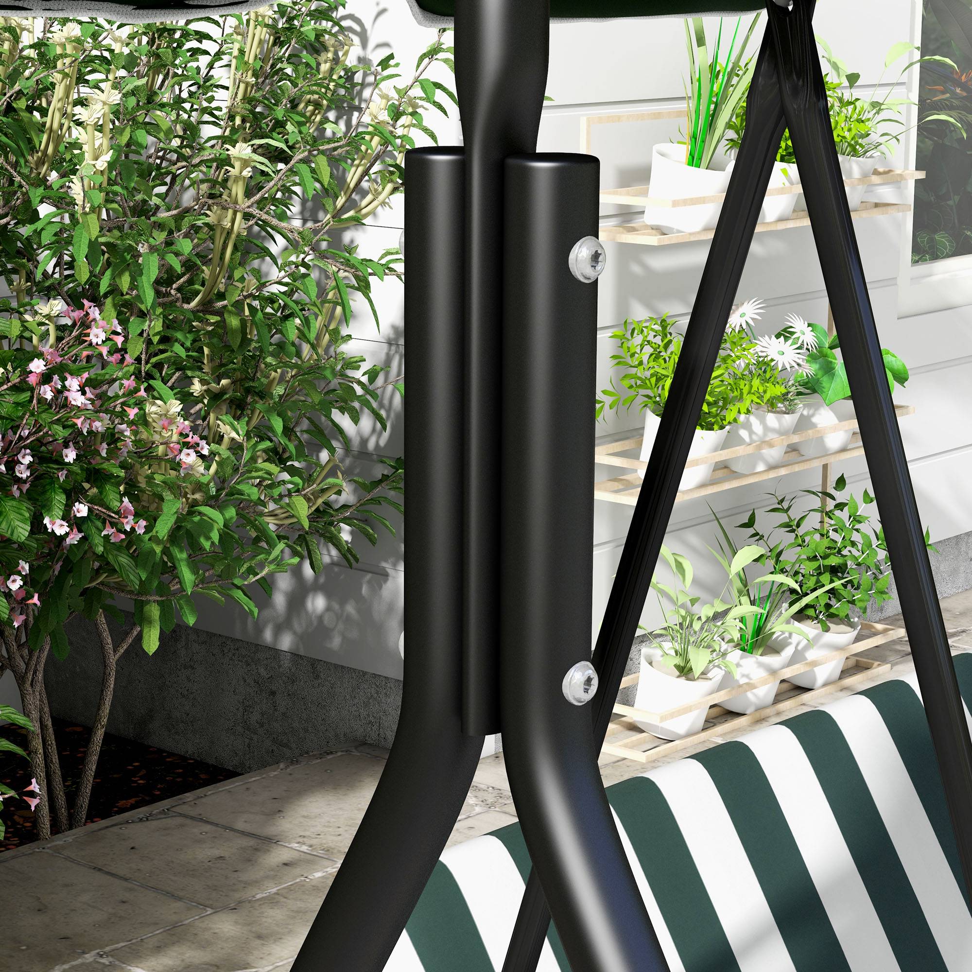 Balancelle de jardin 3 places acier terrasse toit inclinable coussins grand confort vert - ComfortXL Outdoor Living - Image 10