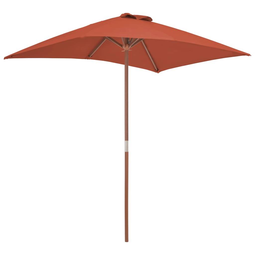 Helloshop26 - Parasol d'extérieur avec mât en bois 150 x 200 cm orange - Imagen 4