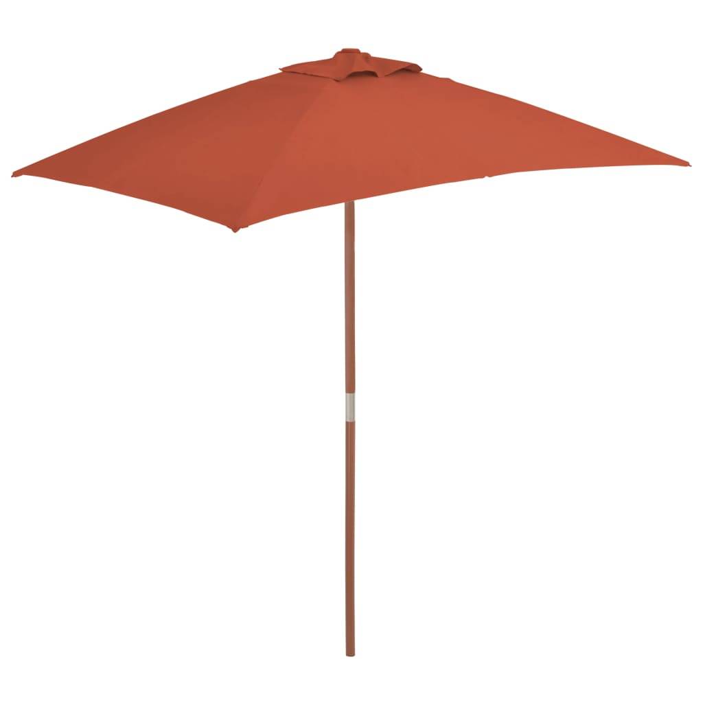Helloshop26 - Parasol d'extérieur avec mât en bois 150 x 200 cm orange - Imagen 2