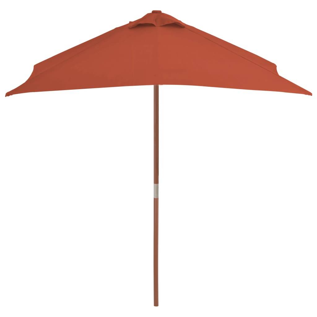Helloshop26 - Parasol d'extérieur avec mât en bois 150 x 200 cm orange - Imagen 3