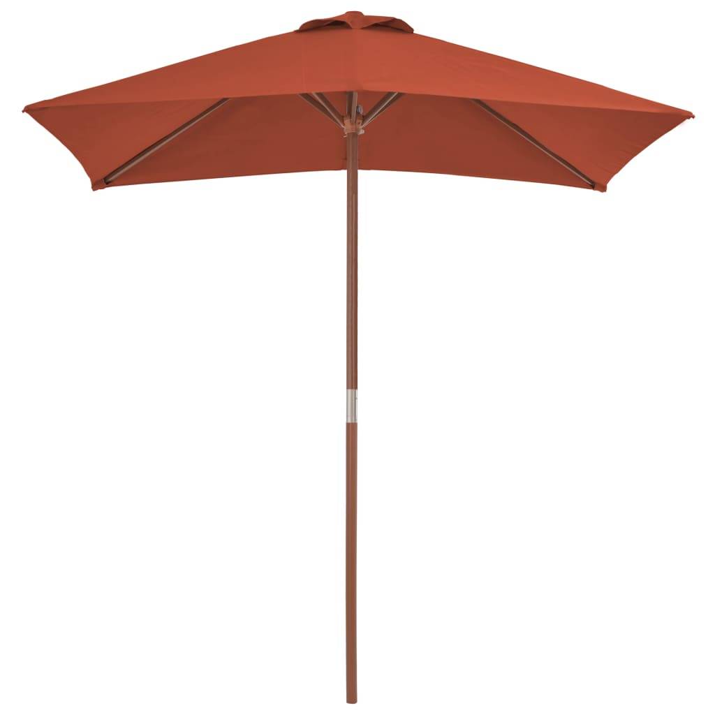 Helloshop26 - Parasol d'extérieur avec mât en bois 150 x 200 cm orange - Imagen 1