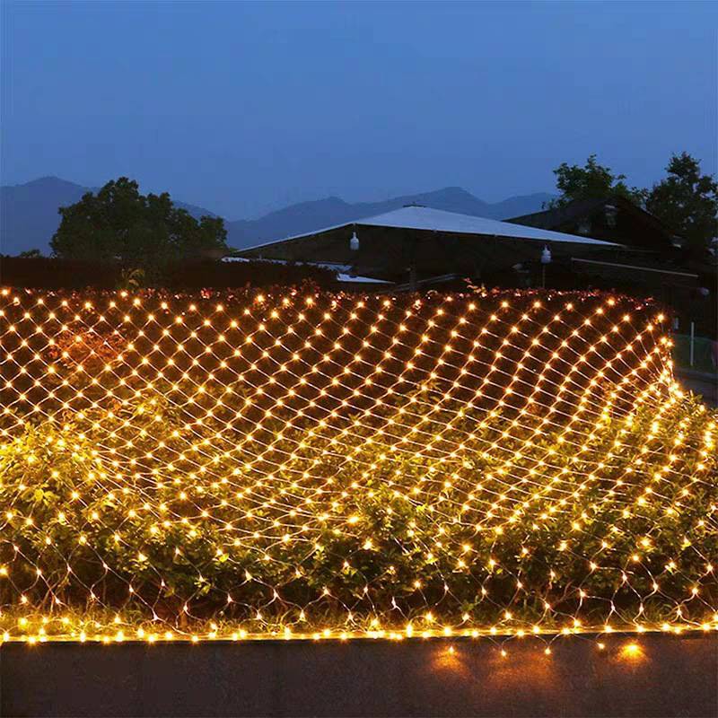 Filet lumineux de Noël d'extérieur 3 x 2 m, 192 LED, avec prise, 8 modes, étanche, pour balcon, jardin, arbre – Blanc chaud