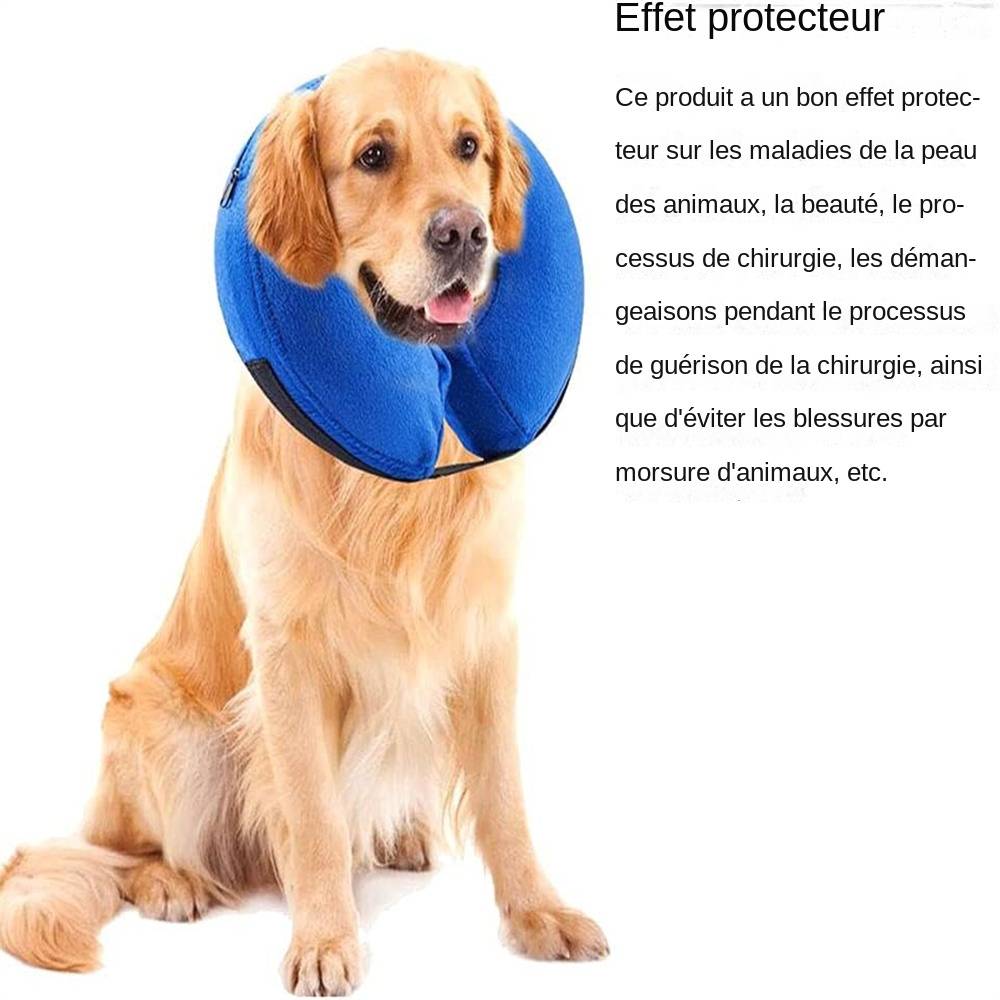 Collerette gonflable ajustable en peluche et PVC MCBOSON - Imagen 3