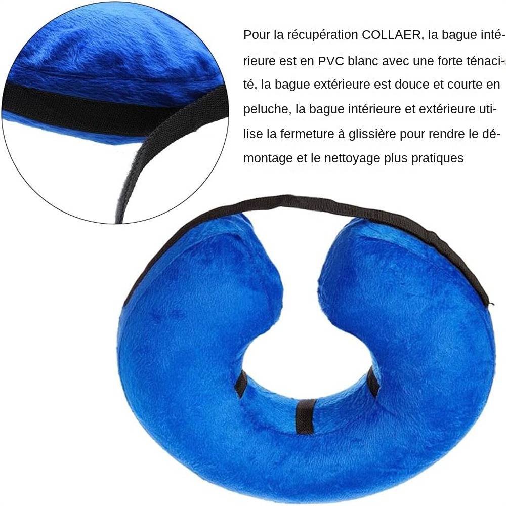 Collerette gonflable ajustable en peluche et PVC MCBOSON - Imagen 4