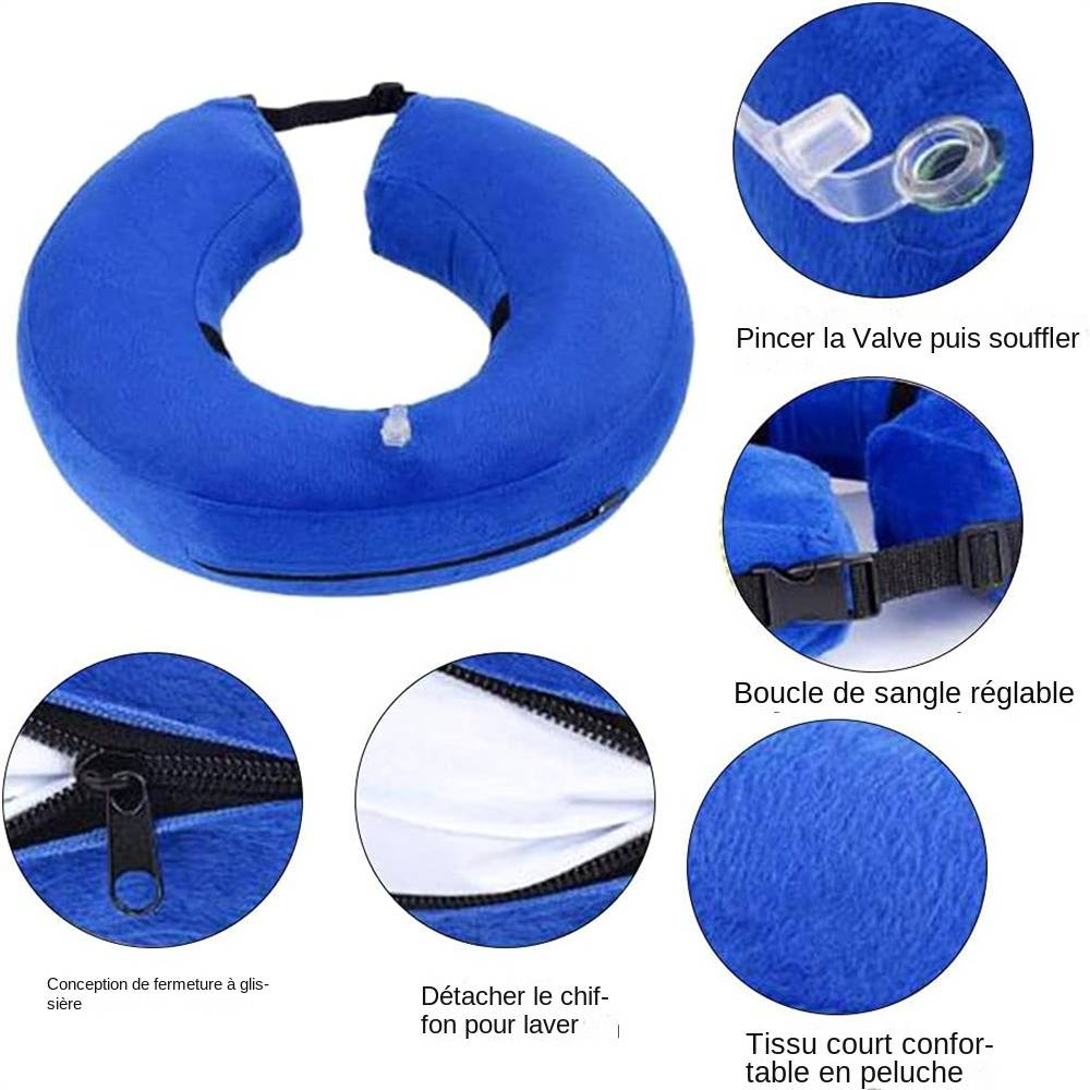 Collerette gonflable ajustable en peluche et PVC MCBOSON - Imagen 2
