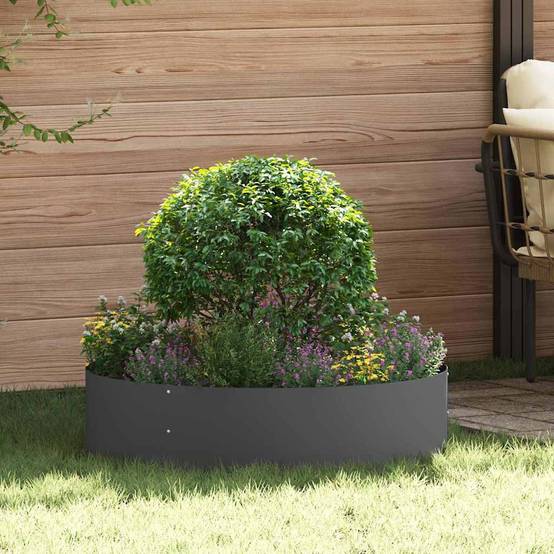 Bordure de Jardin Ronde Acier Noir pour Massif Arbre Cercle de Plantation Ø80x20 cm - ComfortXL Outdoor Living - Image 1