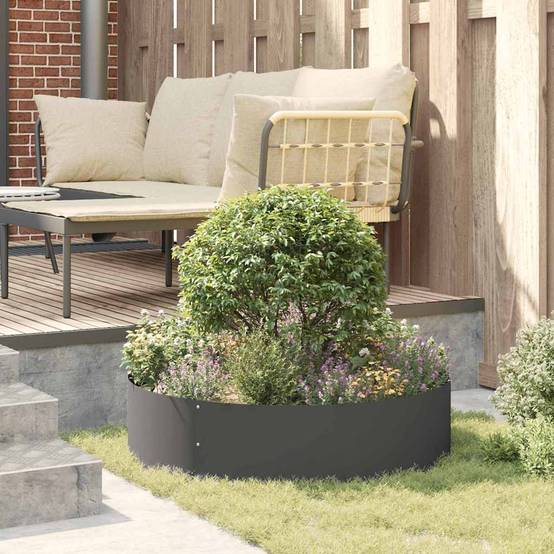 Bordure de Jardin Ronde Acier Noir pour Massif Arbre Cercle de Plantation Ø80x20 cm - ComfortXL Outdoor Living - Image 4