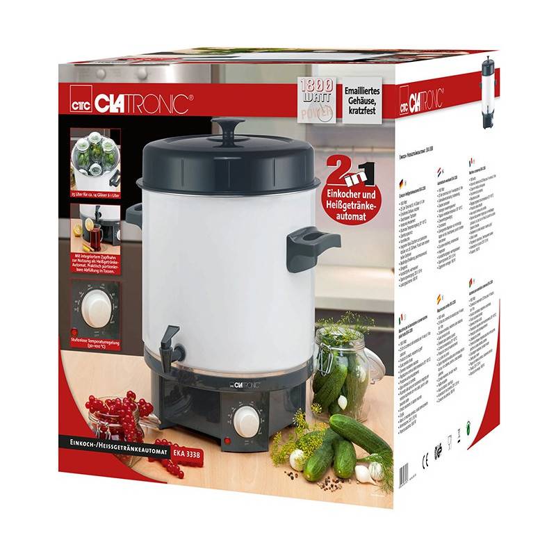 Stérilisateur à bocaux 25L 1800W  EKA 3338 Blanc Clatronic - Image 9