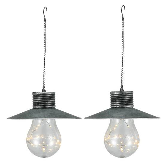 Lumisky - Lot de 2 suspensions solaires COVER Transparent Metal H40cm - Imagen 1