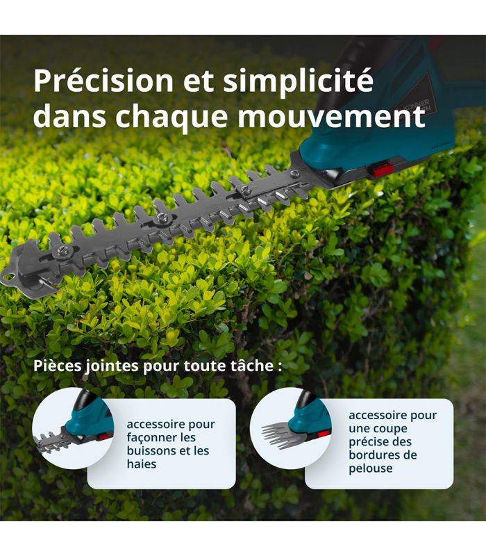 Taille-haie et cisaille à gazon 2 en 1 sans fil avec manche télescopique Könner & Söhnen KS SHT-20V + Extension Pole - Image 5