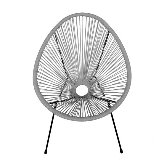 Lot de 2 fauteuils œuf ACAPULCO gris - HAPPY GARDEN - Imagen 1