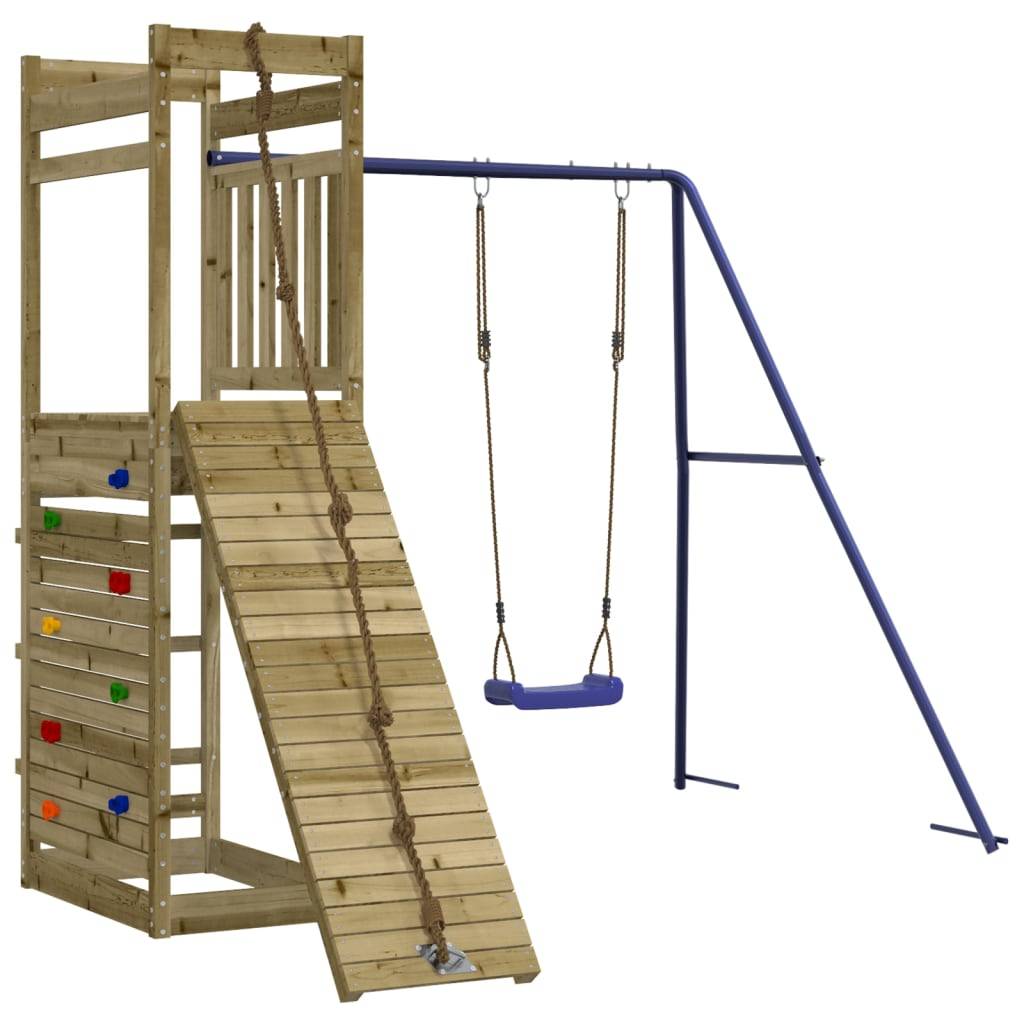 Helloshop26 - Aire de jeux d'extérieur balançoires toboggan portiques robuste jeux jardin 246 x 256 x 207 cm bois de pin imprégné - Imagen 2