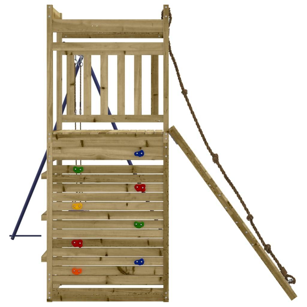 Helloshop26 - Aire de jeux d'extérieur balançoires toboggan portiques robuste jeux jardin 246 x 256 x 207 cm bois de pin imprégné - Imagen 3
