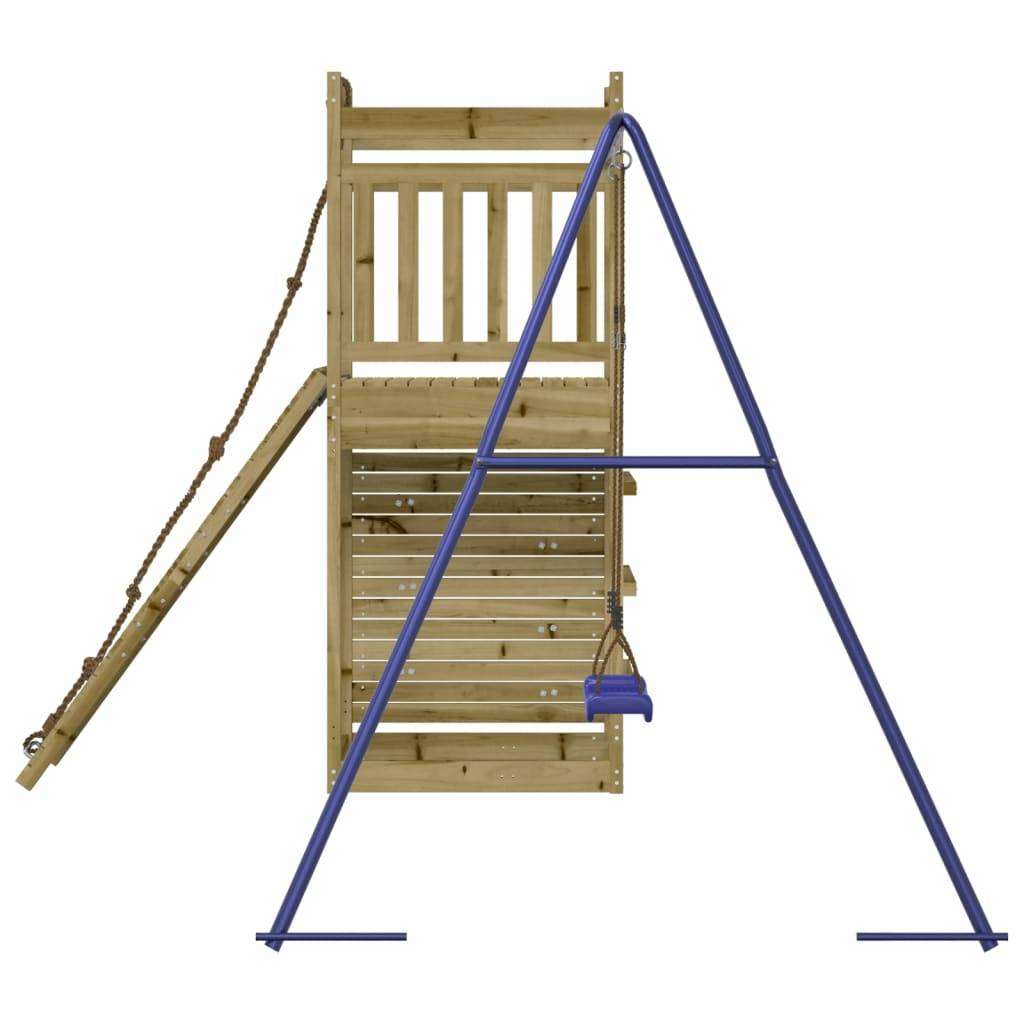 Helloshop26 - Aire de jeux d'extérieur balançoires toboggan portiques robuste jeux jardin 246 x 256 x 207 cm bois de pin imprégné - Imagen 4