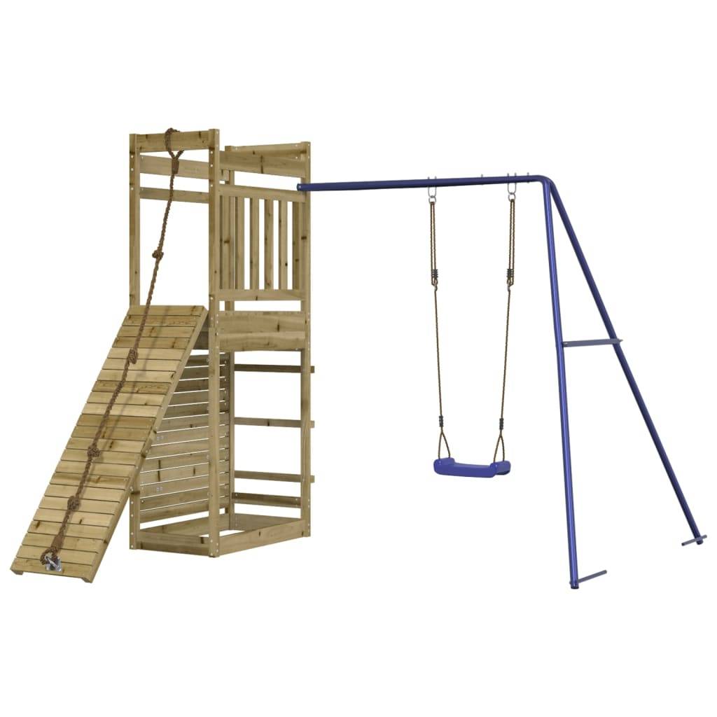 Helloshop26 - Aire de jeux d'extérieur balançoires toboggan portiques robuste jeux jardin 246 x 256 x 207 cm bois de pin imprégné - Imagen 1