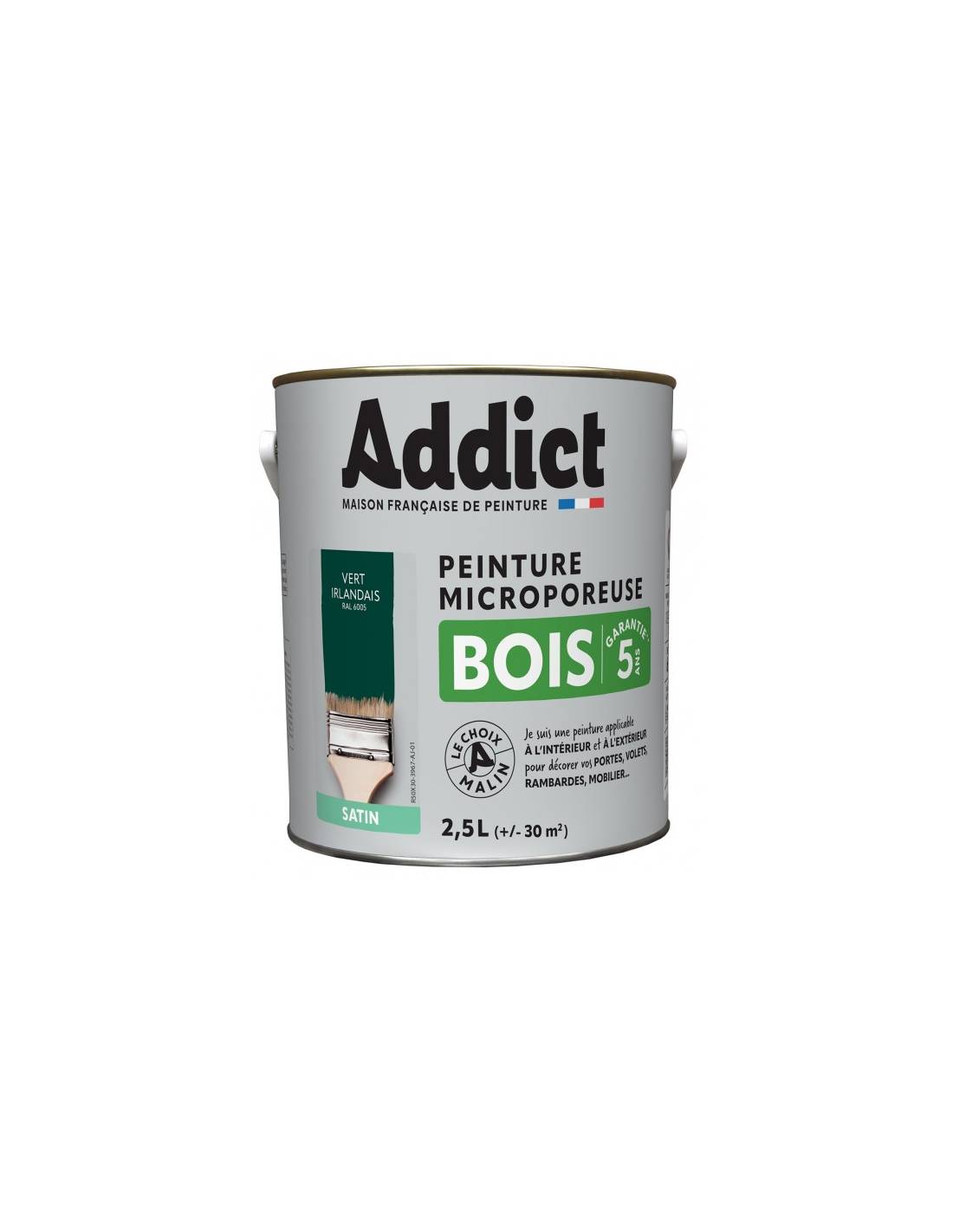 Peinture Bois 2.5 Litres Vert Irlandais - Addict - Image 1