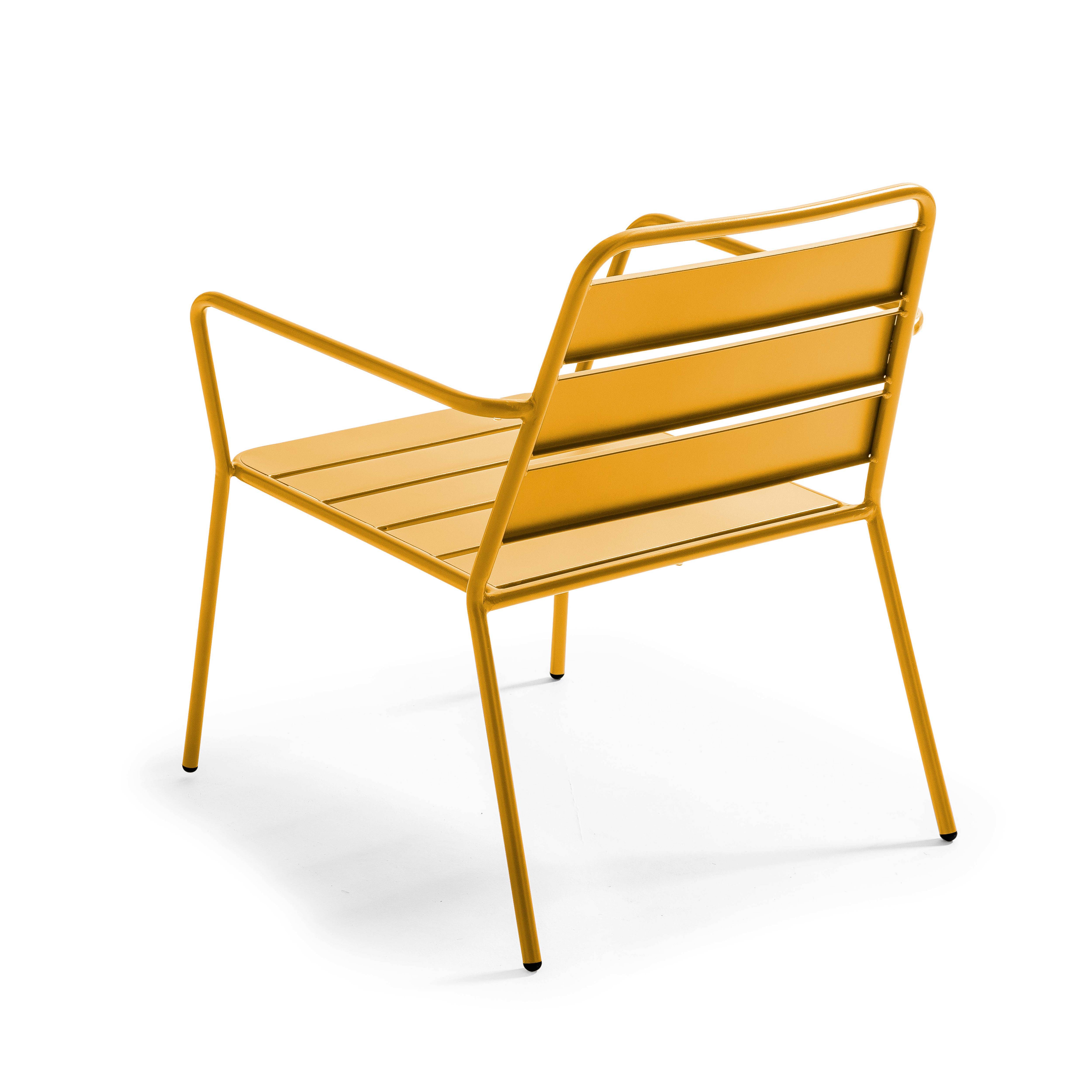 Oviala - Fauteuil de jardin bas en métal jaune Palavas - Oviala - Imagen 3
