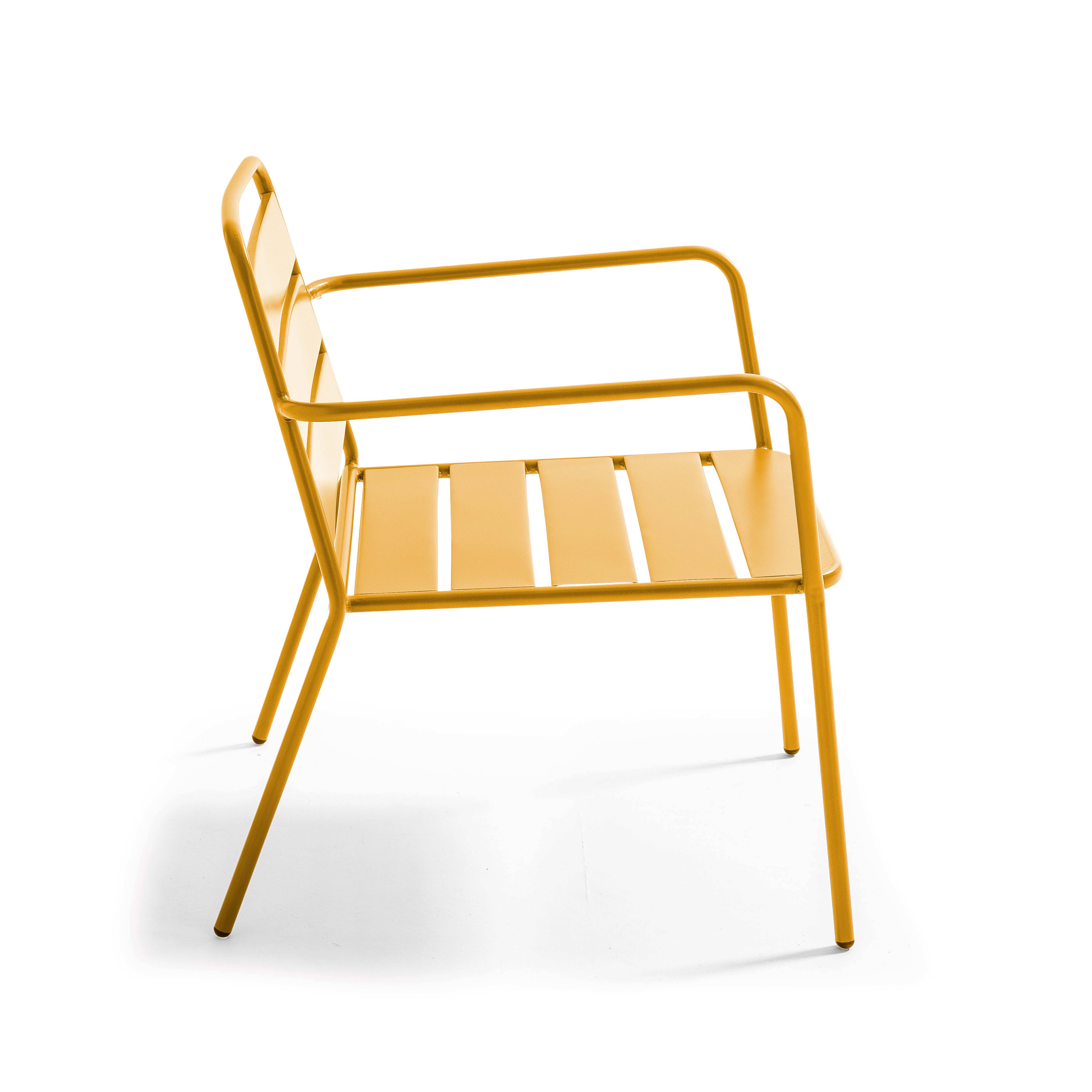 Oviala - Fauteuil de jardin bas en métal jaune Palavas - Oviala - Imagen 2