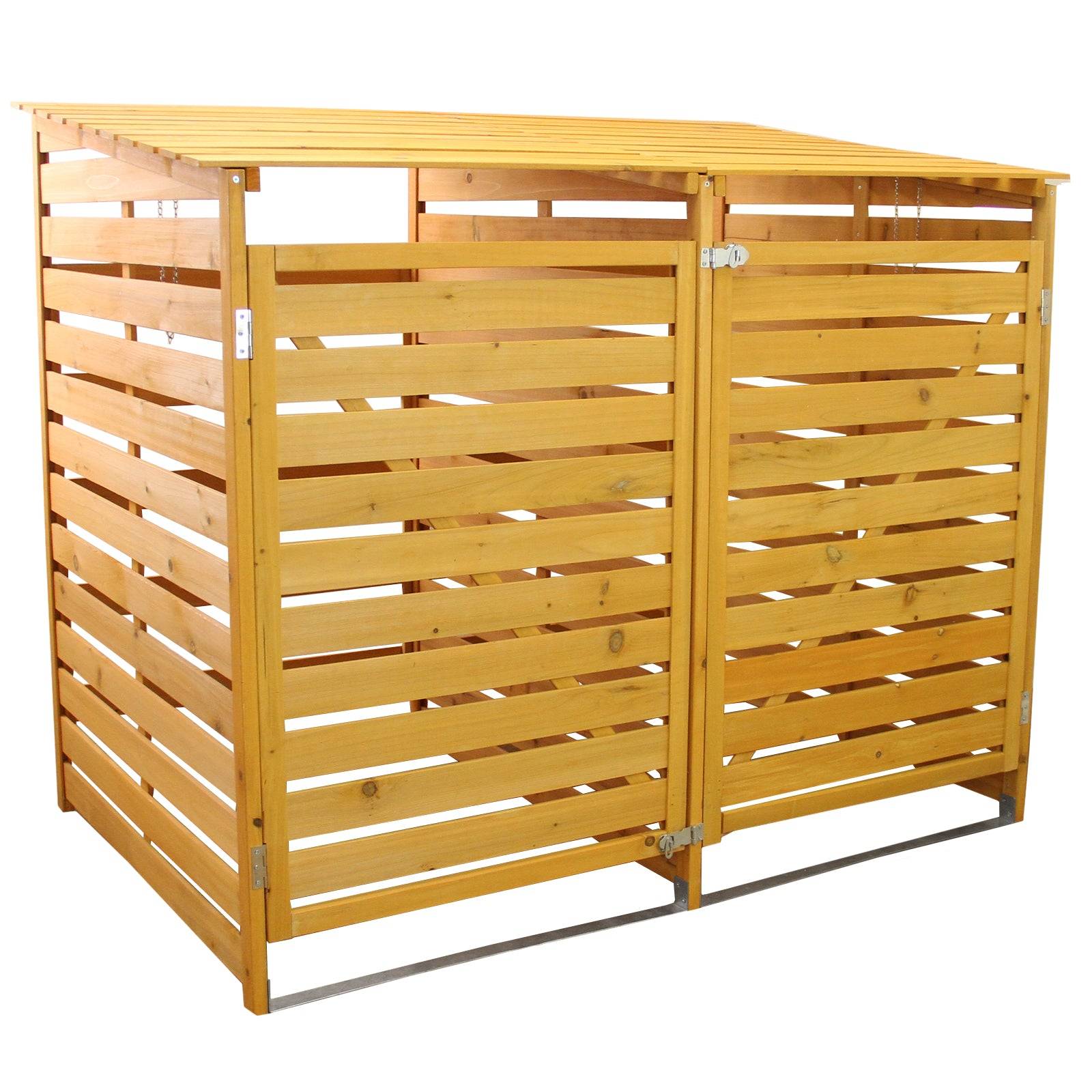 Monstershop - Cache Poubelle Double en Bois - Imagen 1