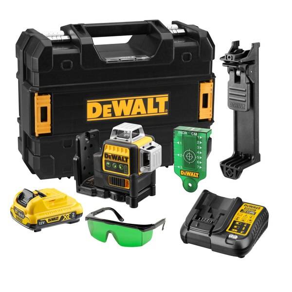 Niveau laser multilignes vert 10,8V XR + 1 batterie 2Ah + chargeur - DEWALT - DCE089D1G-QW - Image 1