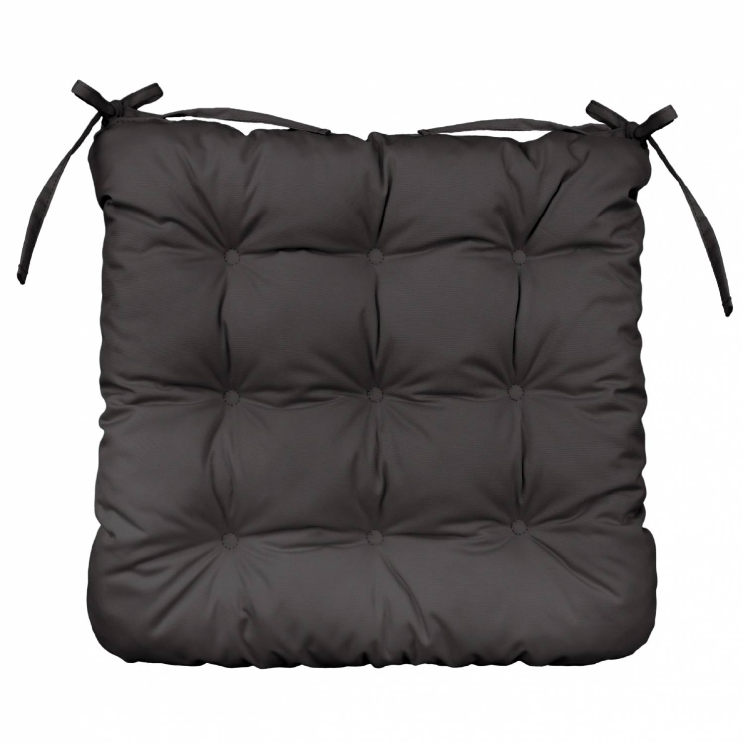 Linxor - Lot de 4 galettes, coussins carrés capitonnés pour chaise - Gris foncé - Linxor - Imagen 6