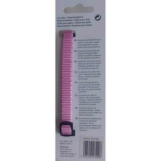 Collier réglable de 19 à 30 cm rose avec clochette pour chat - Image 4