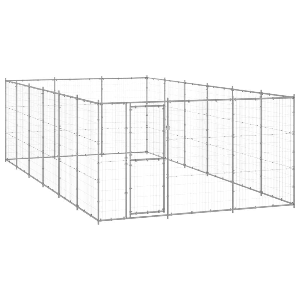 Helloshop26 - Chenil extérieur cage enclos parc animaux chien extérieur acier galvanisé 21,78 m² - Imagen 1