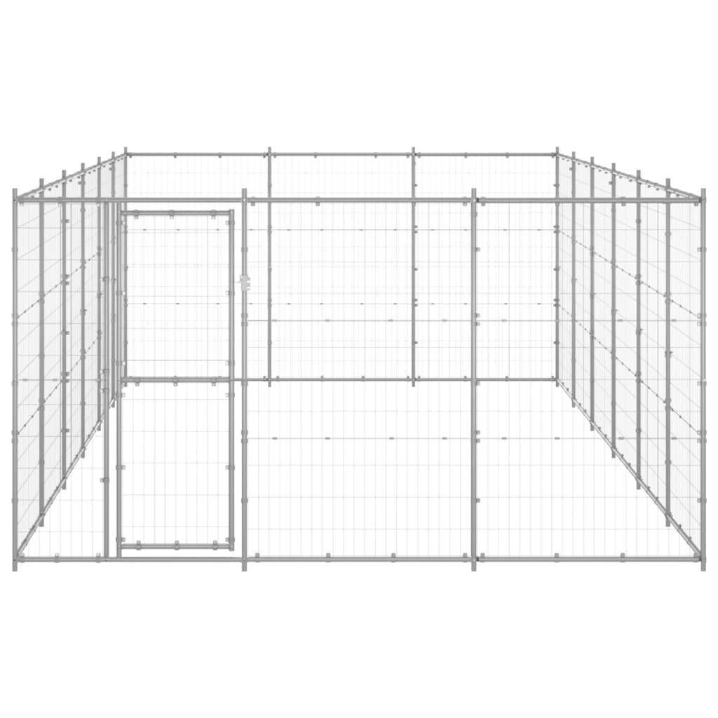 Helloshop26 - Chenil extérieur cage enclos parc animaux chien extérieur acier galvanisé 21,78 m² - Imagen 3