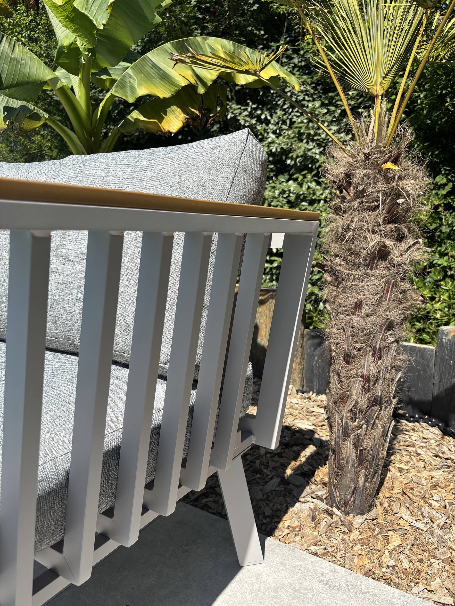 Dcb Garden - Salon de jardin 5 places en aluminium - Gris clair - NAPOLI - Image 4