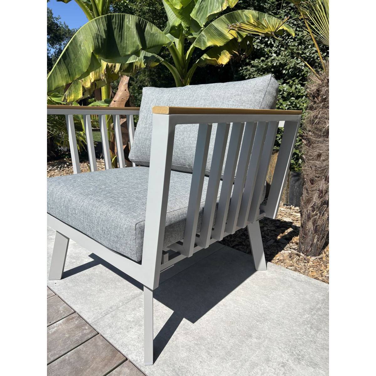 Dcb Garden - Salon de Jardin 5 Places "Napoli" 175cm Gris - Imagen 7