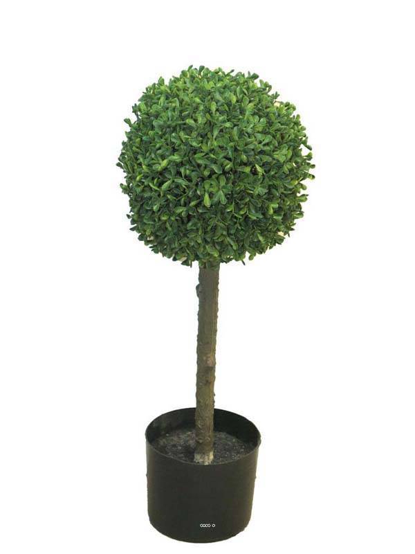 Artificielles - Buis boule factice sur tronc Ext. en pot anti-UV H60cm D25cm - BEST - dimhaut: H 60 cm - couleur: Vert - Imagen 2