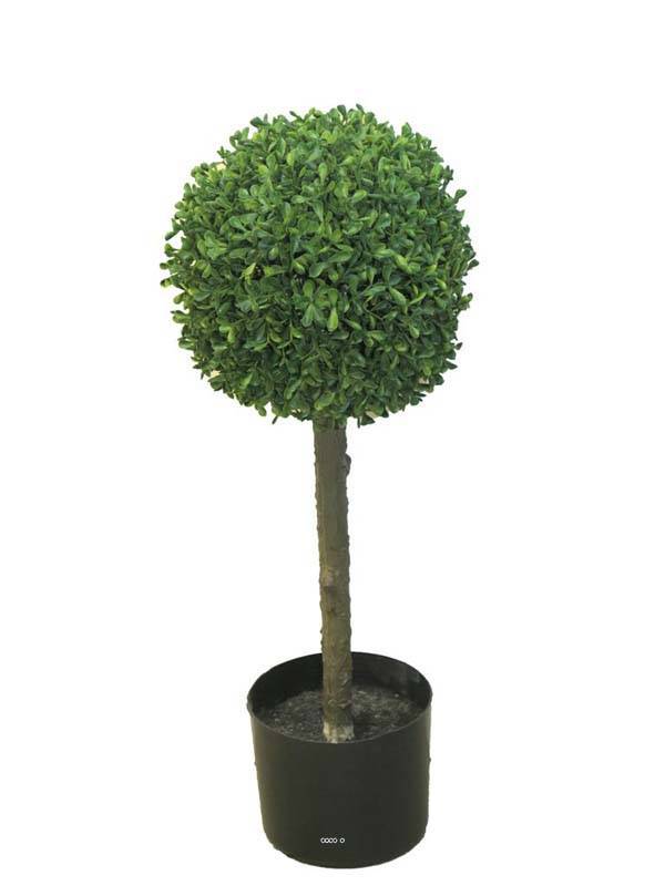 Artificielles - Buis boule factice sur tronc Ext. en pot anti-UV H60cm D25cm - BEST - dimhaut: H 60 cm - couleur: Vert - Imagen 3