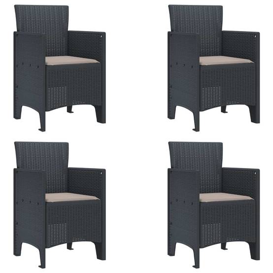 PANGIVO - Chaise de jardin polypropylène anthracites 53 x 49 x 85 cm, Poids :24.6kg - PANGIVO - Image 1