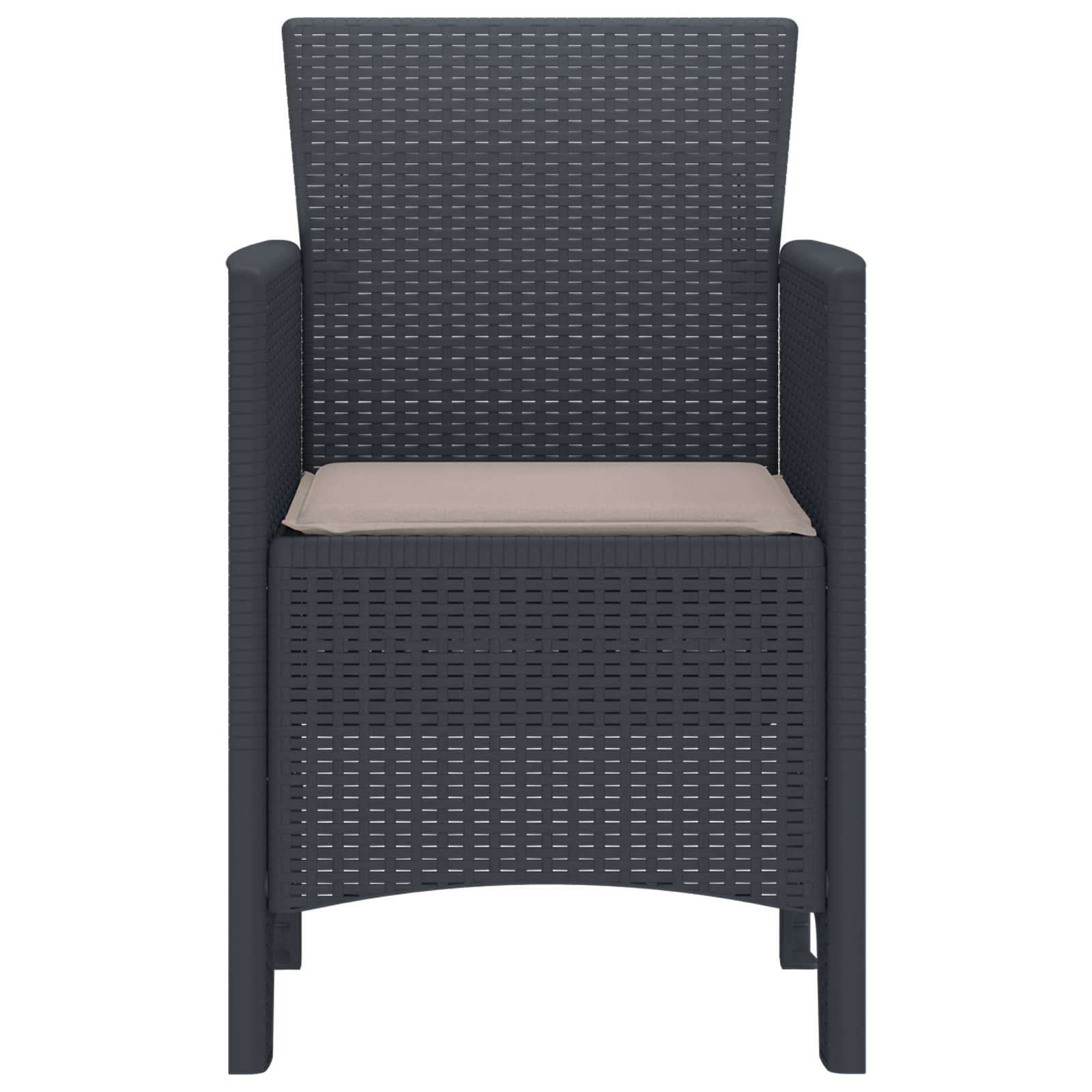 PANGIVO - Chaise de jardin polypropylène anthracites 53 x 49 x 85 cm, Poids :24.6kg - PANGIVO - Image 3