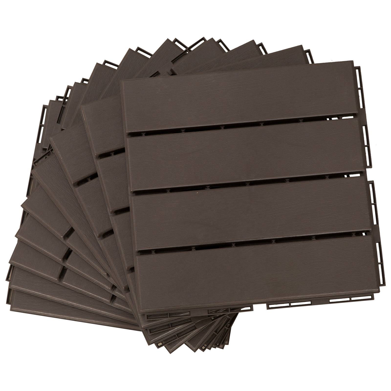 Outsunny - Dalles terrasse - lot de  9 - emboîtables, installation très simple - petits carreaux composite plastique imitation bois chocolat - Outsunny - Imagen 7