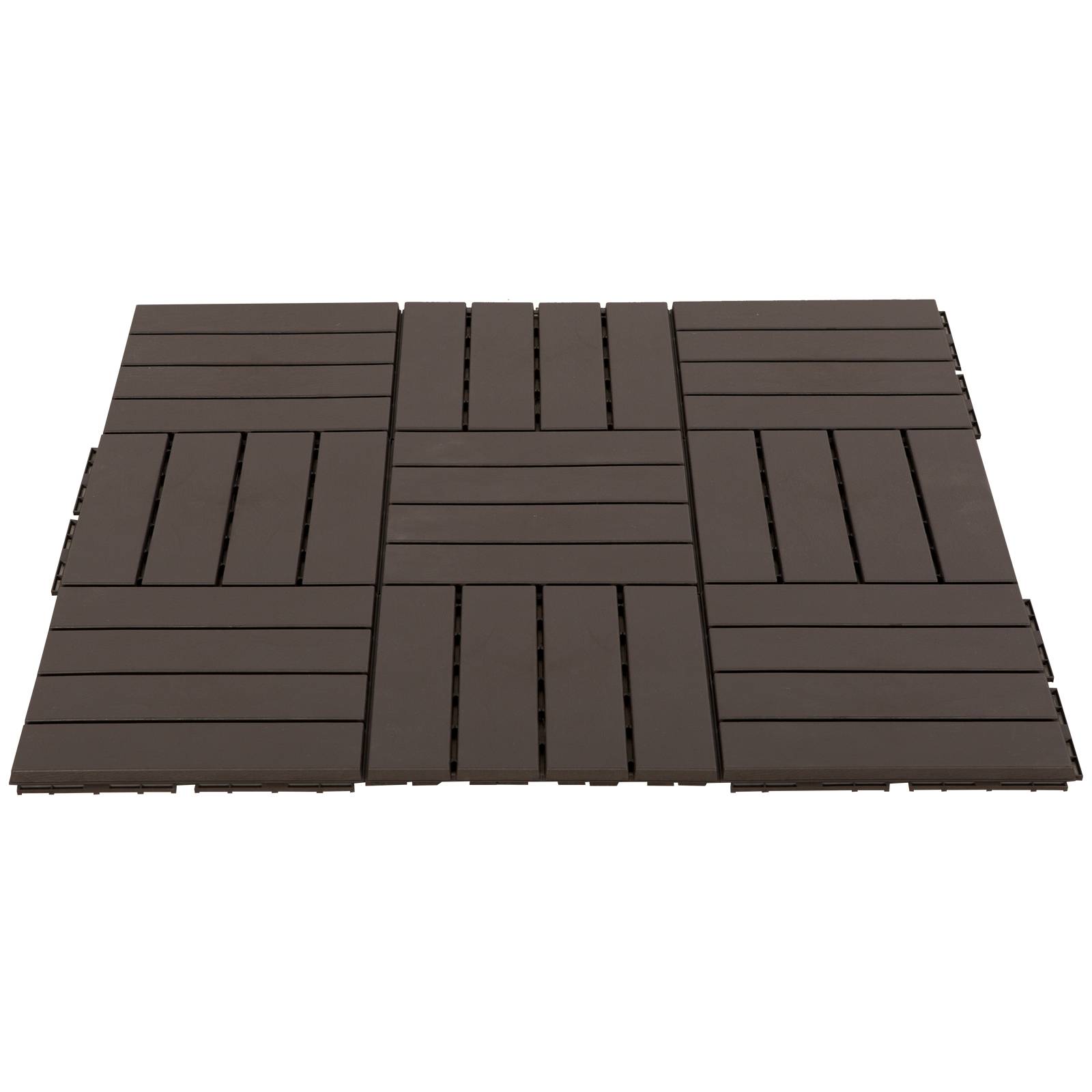 Outsunny - Dalles terrasse - lot de  9 - emboîtables, installation très simple - petits carreaux composite plastique imitation bois chocolat - Outsunny - Imagen 1