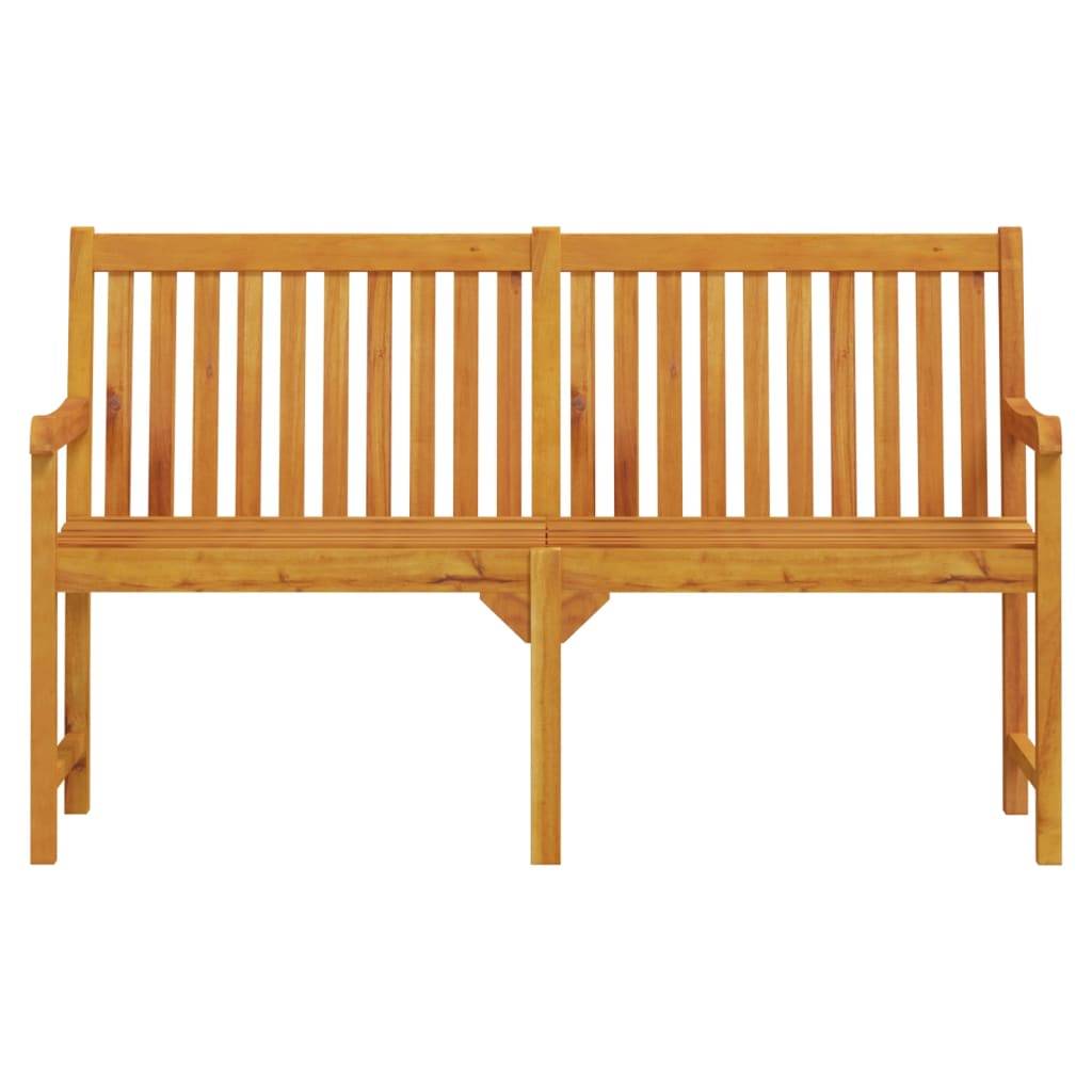 Helloshop26 - Banc de jardin meuble de patio d'extérieur terrasse 150 x 55,5 x 90 cm bois solide d'acacia - Imagen 2
