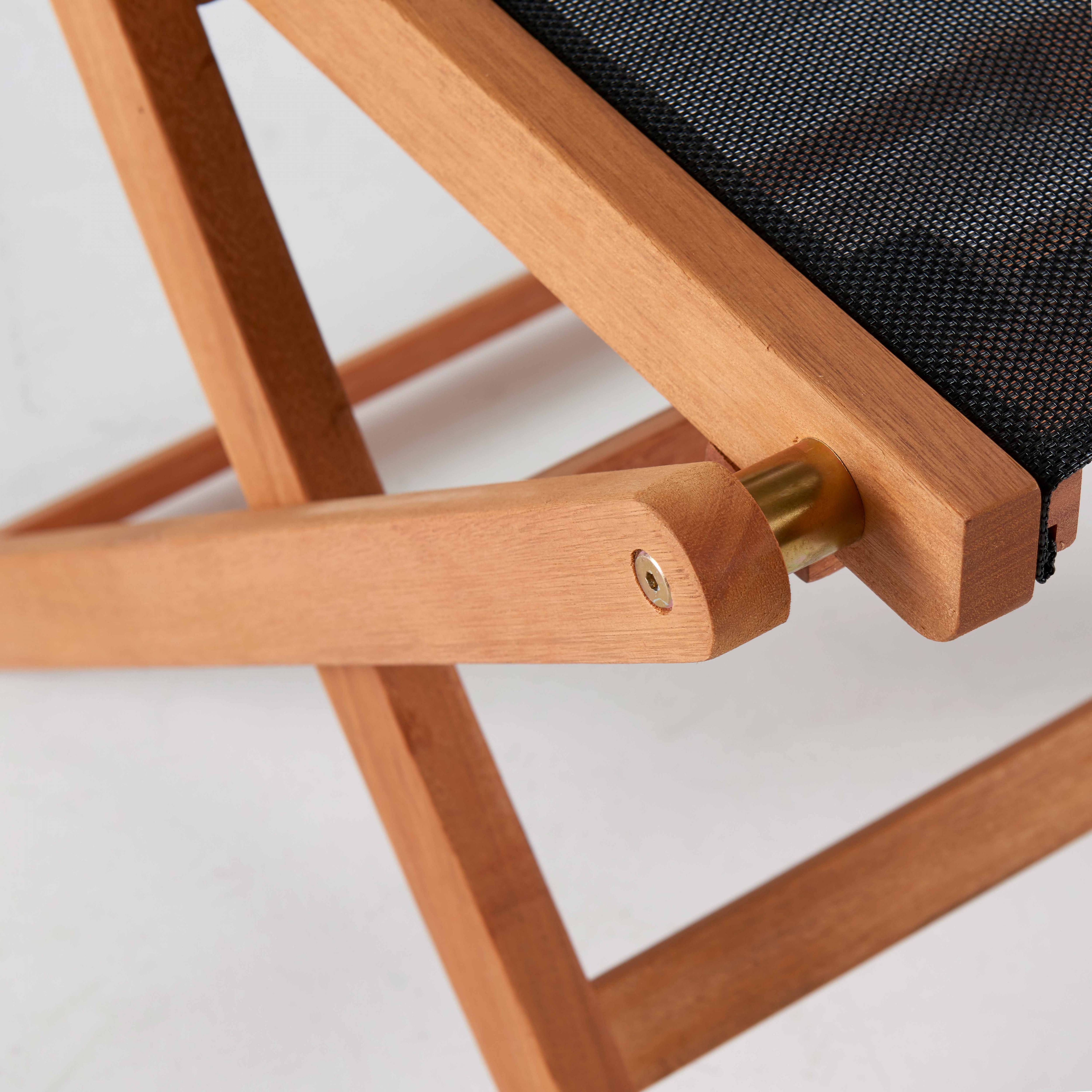 Oviala - Lot de 2 chaises pliantes en bois noir Martigues - Oviala - Imagen 4