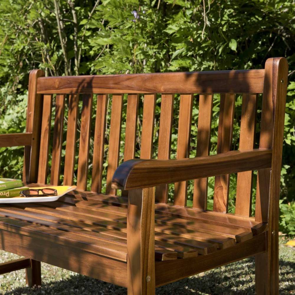 Macabane - MAEVA - Banc de jardin Java en bois teck huilé - Imagen 3