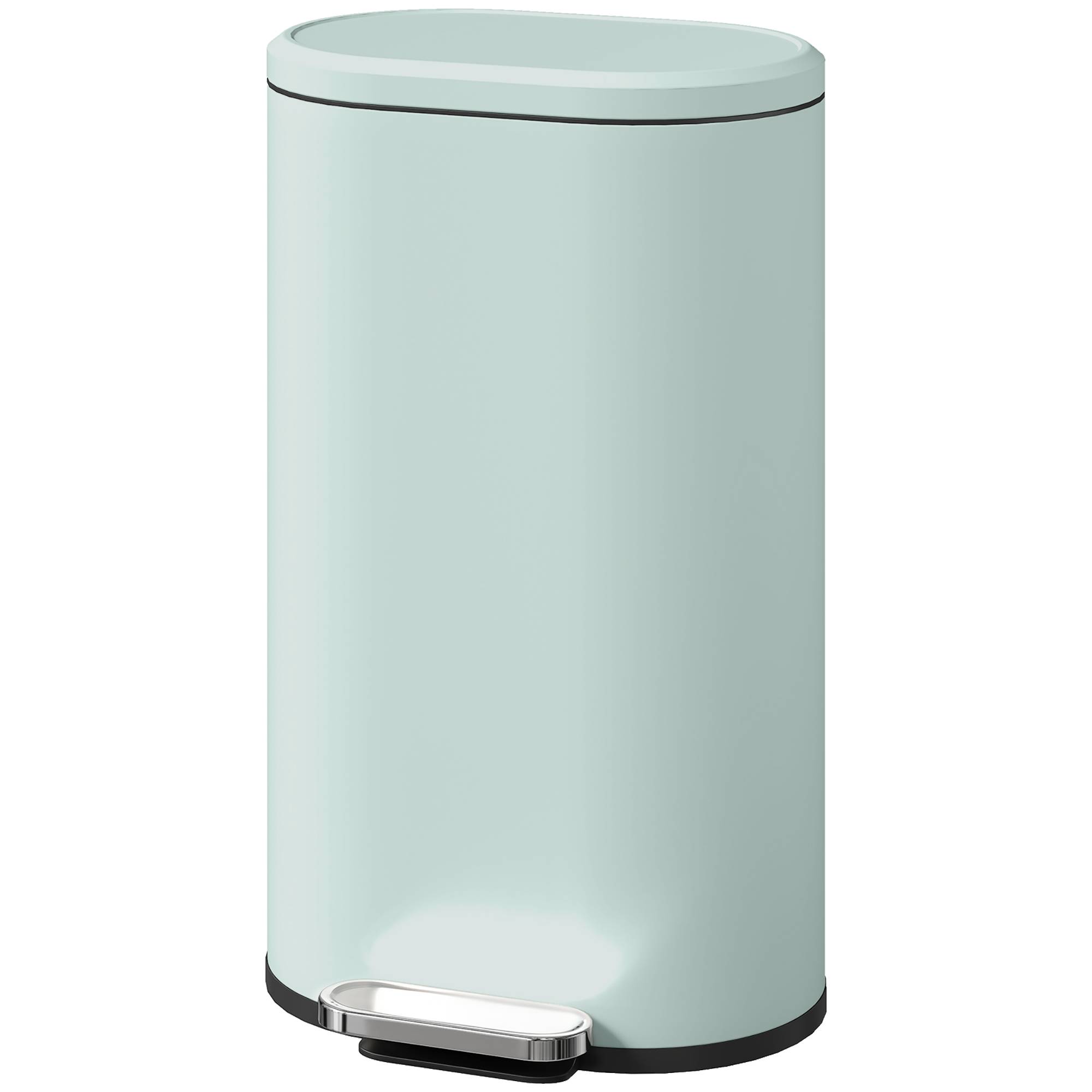 Sans Marque - Poubelle cuisine 30 litres pédale couvercle fermeture amortie pédale métal verte 36,5x31x61 cm - Image 2