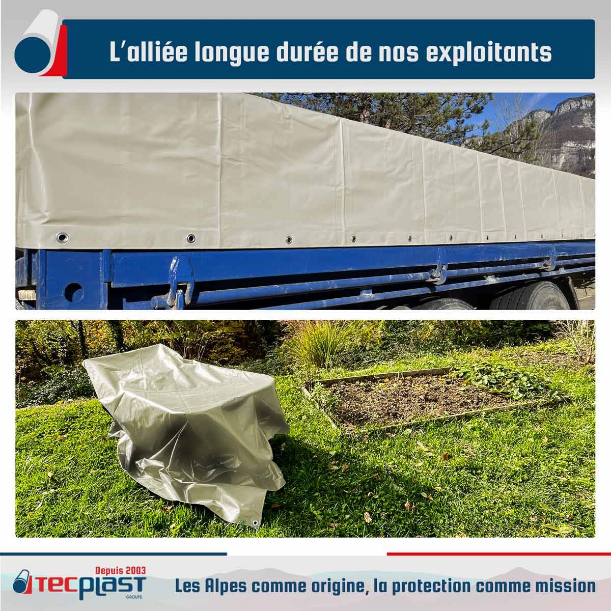 Tecplast - Bâche Agricole 2,5x3 m LP506AG Blanc Crème - Garantie 5 ans - Bâche PVC étanche de protection pour Matériel agricole TECPLAST - Imagen 2