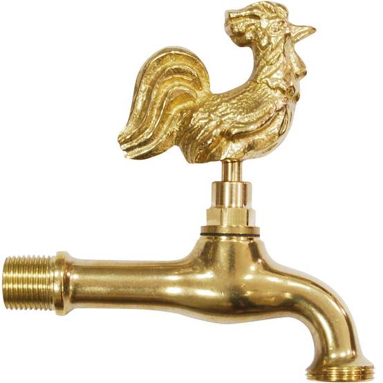 Robinet de jardin animal Coq entrée mâle 15x21, M20x27 livré avec rosace Boutté