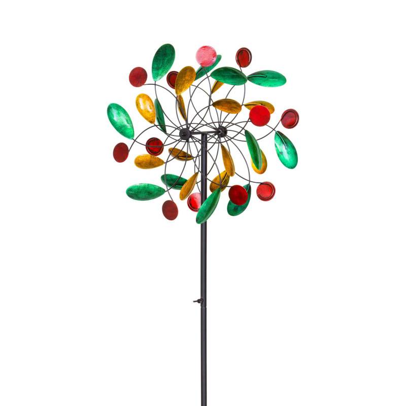 Girouette métallique décorative - Icare - Paddle double roue multicolore - Image 1